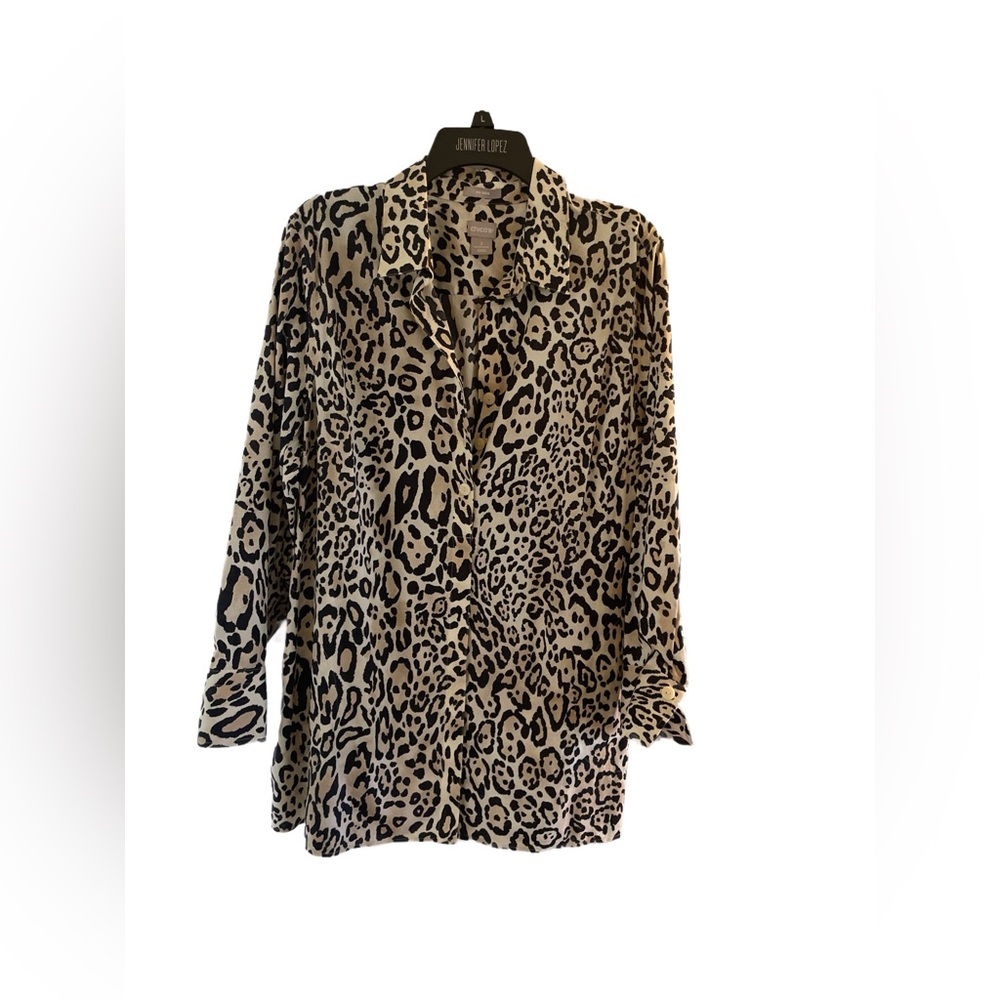 Chico's Brown Long Sleeve Button Down Shirt